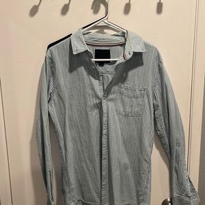Cotton On Button Up Sky Blue with stripes shirt
